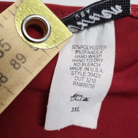 Vintage Nexxen Womens Top 3XL Stretch Ruched Front  Flare Sleeve Made in USA - Picture 5 of 14